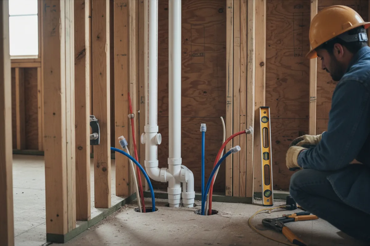 Drain and supply rough-in during Garbage Disposal Repair in Oak Grove